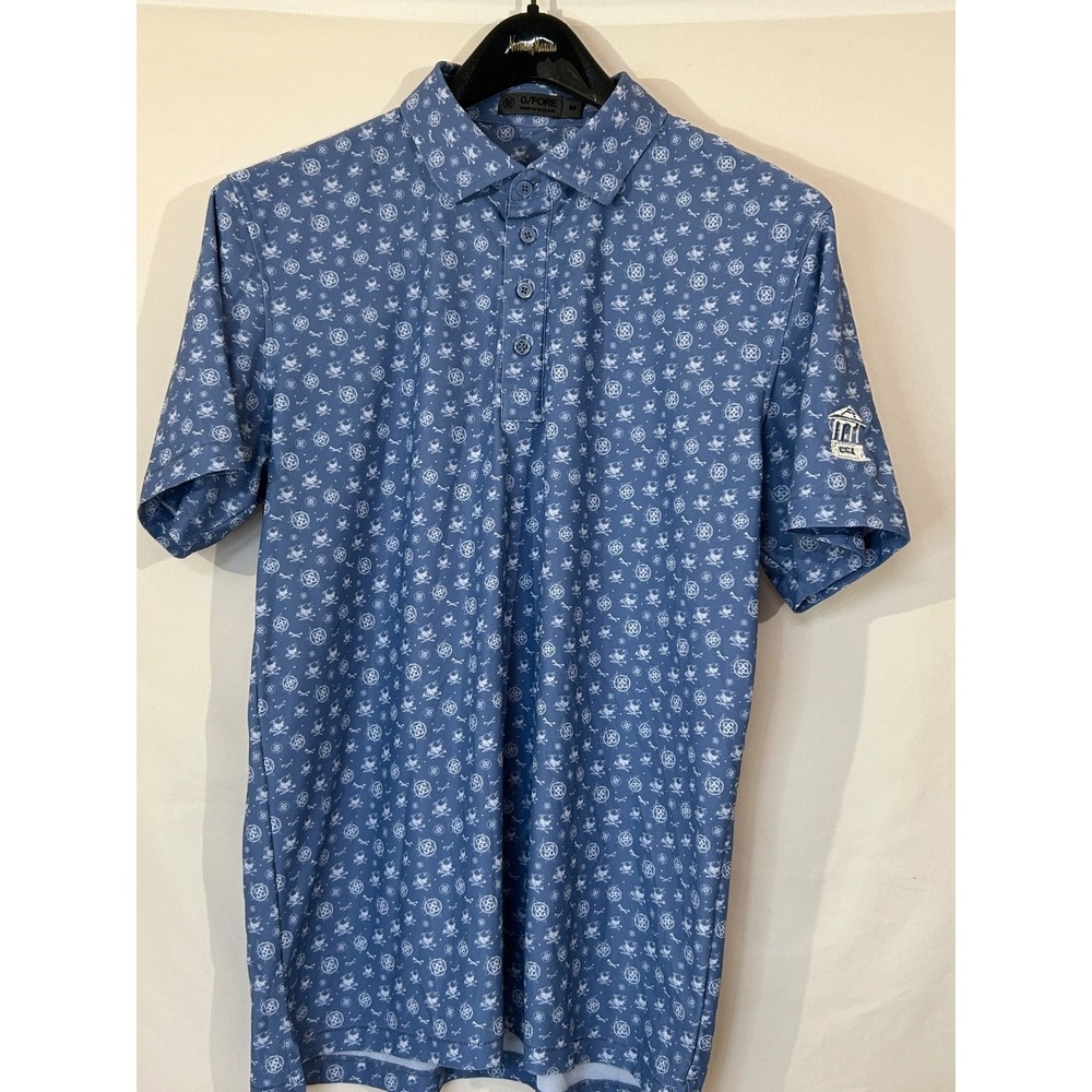 G/Fore Men's Golf Polo‎ Med Blue Chapel Hill UNC  Short Sleeve Performance Shirt